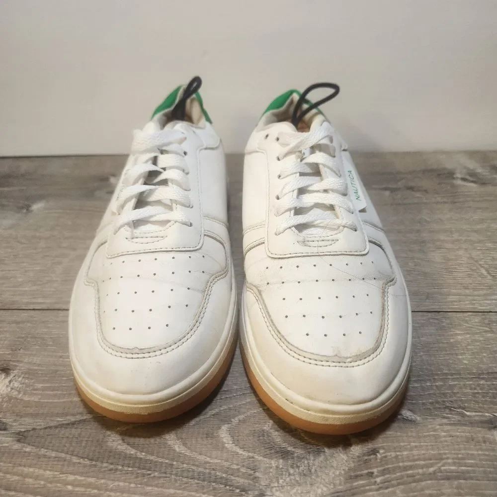 Nautica Stafford Shoes Youth Low Top‎ Shoes Sneakers Size 4 White & Green